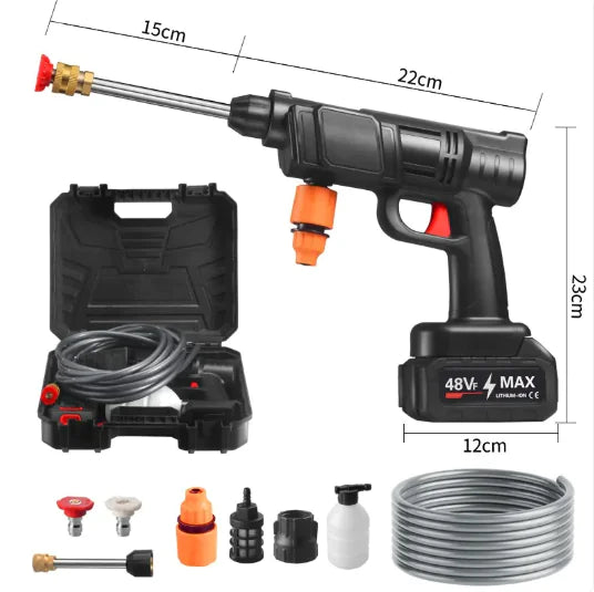 Wireless Car Wash Gun with 6-in-1 Nozzle 21V