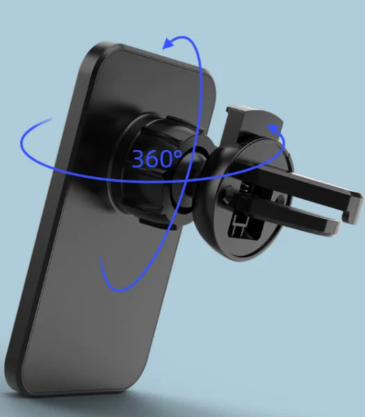 Fast & Secure Magnetic Car Phone Holder with 15W Wireless Charging