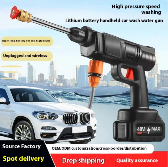 Wireless Car Wash Gun with 6-in-1 Nozzle 21V